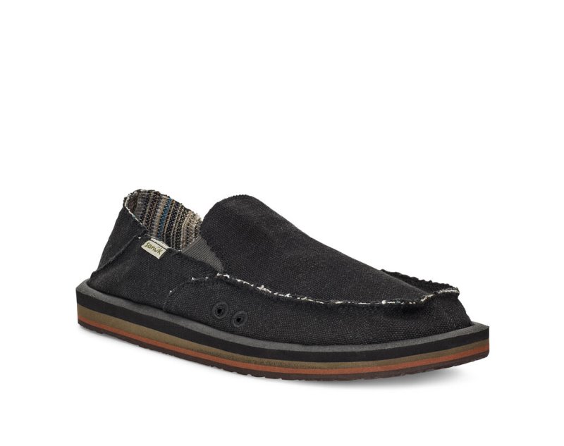 Chaussures Sanuk Vagabond Soft Top Hemp Collapsible Heel Homme - Noir GSWKNM240